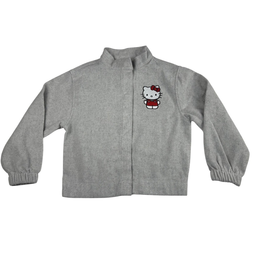 Hello Kitty Jacket Kids S 6/7‎ Kindness Matters Heather Gray Girls Sanrio NWT